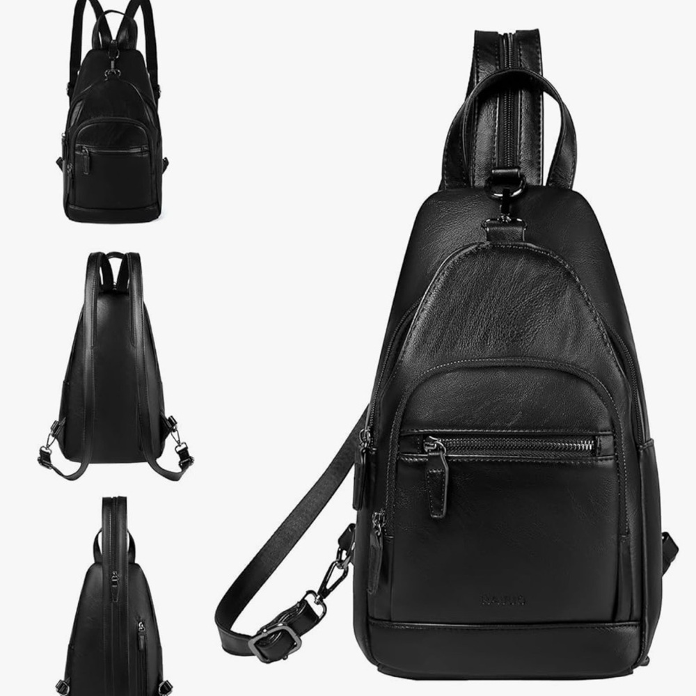Ravuo faux Leather Sling Backpack - Versatile Crossbody Bag theft resistent